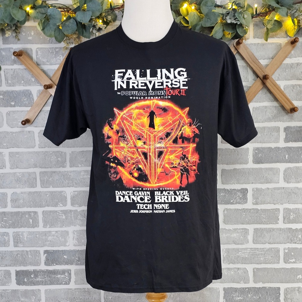 Falling In Reverse Popular MonsTOUR II 2024 Concert T-Shirt Black Large
